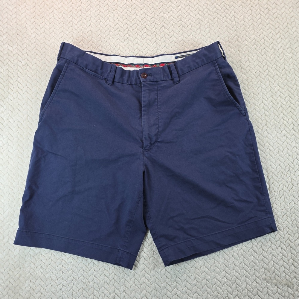Polo Ralph Lauren Mens Navy Blue Cotton Twill Stretch Chino Shorts Size 33